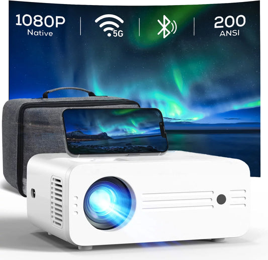 Ultra Vista 4K Projector with Wifi and Bluetooth ,Native 1080P Projection,9000 Lumens,With Carry Bag